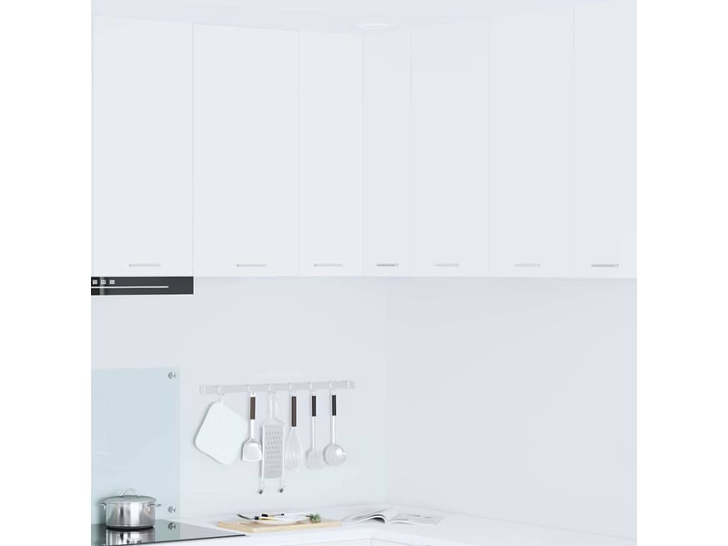  Meuble de rangement cuisine, armoire suspendue blanc 57x57x80cm bois d'ingénierie  - Conforama B