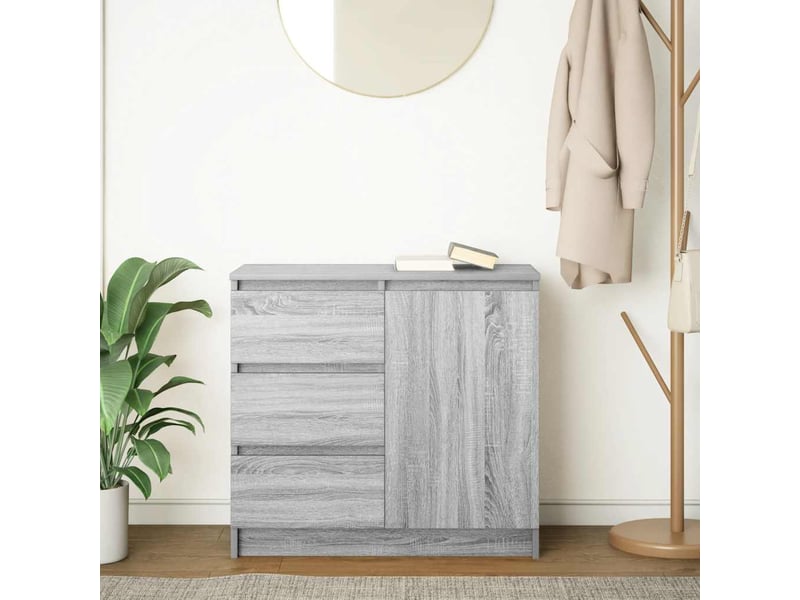  Buffet - bahut - meuble de rangement avec tiroir sonoma gris 71x35x65 cm bois d'ingénierie  - Conforama C