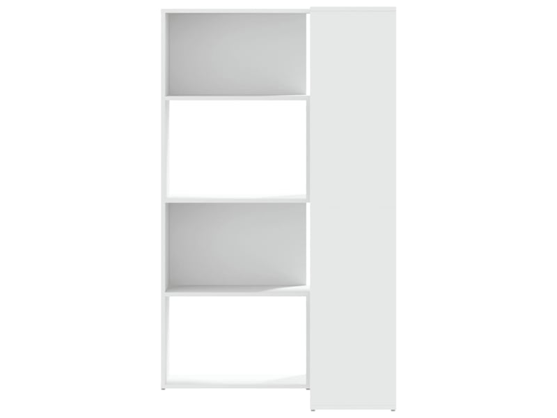 Bibliothèque d'angle à 4 niveaux, armoire à livres blanc bois d'ingénierie - Conforama D