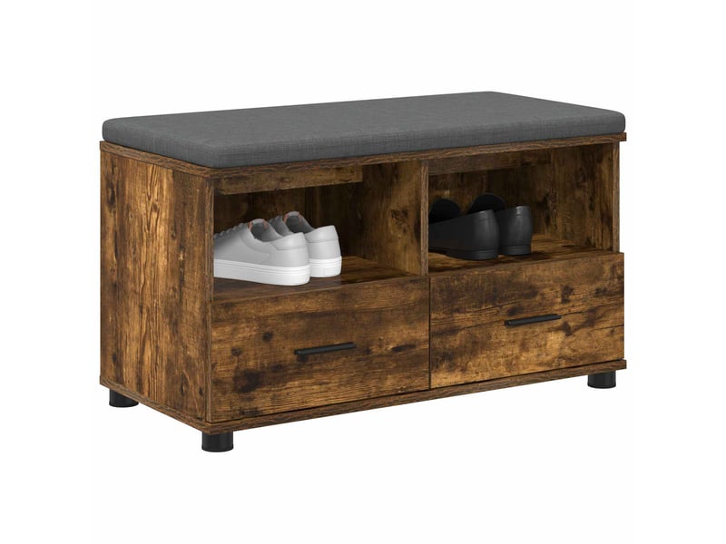  Banc d'entrée, banc interieur chêne fumé 80x38x46 cm  - Conforama C