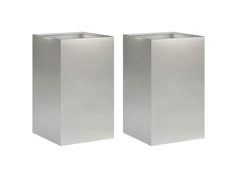  Jardinière - cache-pot de jardin 2 pcs argenté 40 x 40 x 50 cm  - Conforama A