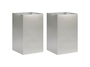 Jardinière - cache-pot de jardin 2 pcs argenté 40 x 40 x 50 cm