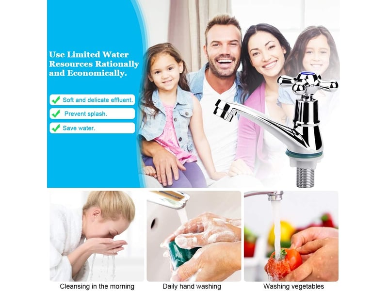  Robinet de lavabo à poignée unique, robinet mitigeur à eau froide, robinet d'eau froide, robinet d'évier de salle de bain  - Conforama E