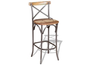Tabouret de bar, chaise de bar bois de récupération massif
