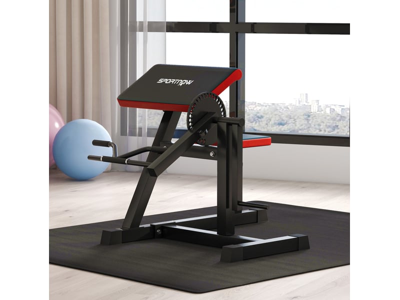  Banc de curl biceps triceps 105x95x80 cm 5 hauteurs de siège polyuréthane (pu) noir  - Conforama B