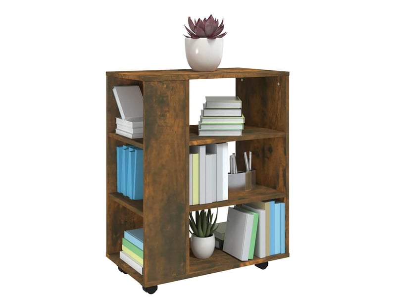  Armoire de rangement roulante chêne fumé 60x35x75 cm bois d'ingénierie  - Conforama E