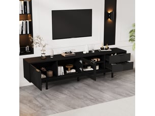 Meuble tv coloris noir 200 cm MEUBLIV
