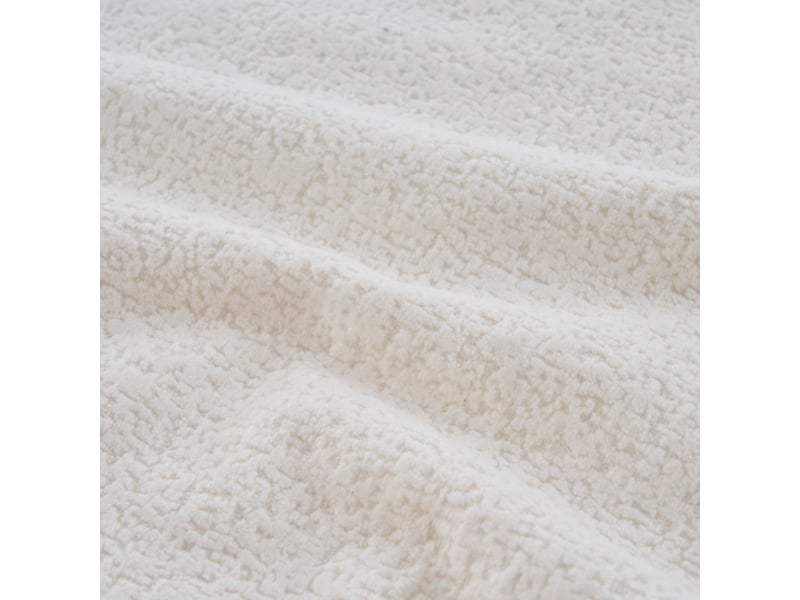  Canapé convertible, canapé 5 places avec 4 coussins carrés, 2 coussins ronds, en chenille, blanc  - Conforama E