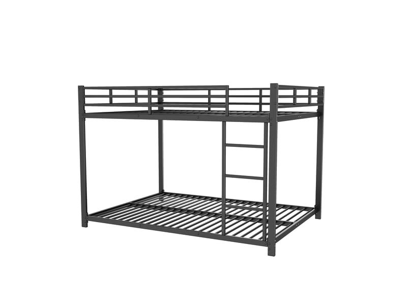  Lit superposé enfant classique en métal noir 140x200 cm  - Conforama D