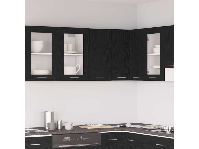 Meuble de rangement cuisine, armoire suspendue en chêne noir 30x31x60cm bois d'ingénierie - Conforama B