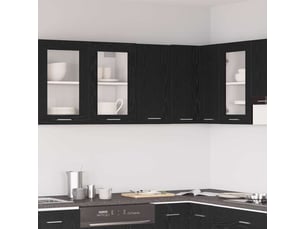 Meuble de rangement cuisine, armoire suspendue en chêne noir 30x31x60cm bois d'ingénierie