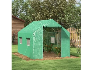 Serre tunnel 2x3x2 m avec porte enroulable et protection uv cravdom