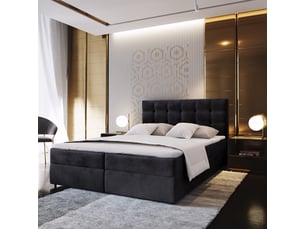 Lit avec rangement 160x200 cm <strong>MASSENO</strong> <strong></strong> coloris noir