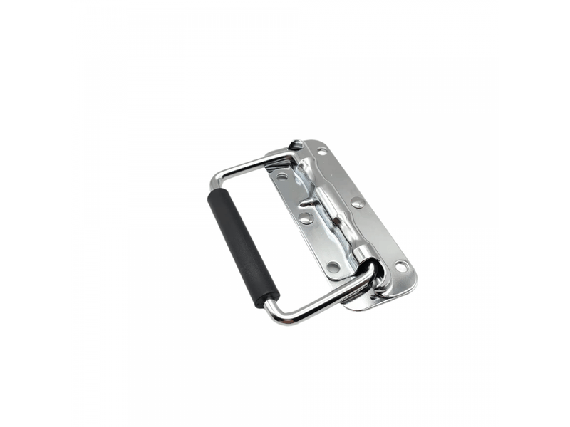  Jeu de 2 poignées pliantes en métal argenté, poignées pliantes à ressort, poignée intégrée pour boîte à outils et boîte de stockage de quincaillerie  - Conforama E