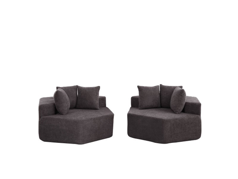  Fauteuil hexagonal moderne – modularité et polyvalence, canapé en chenille assorti idéal  - Conforama D