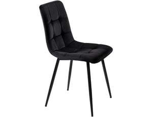Lot de 4 chaises velours noir - structure métal - design moderne pour salle à manger et salon