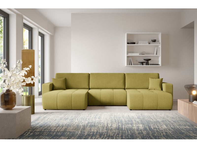  Canapé d'angle convertible molinio u vert olive  - Conforama B