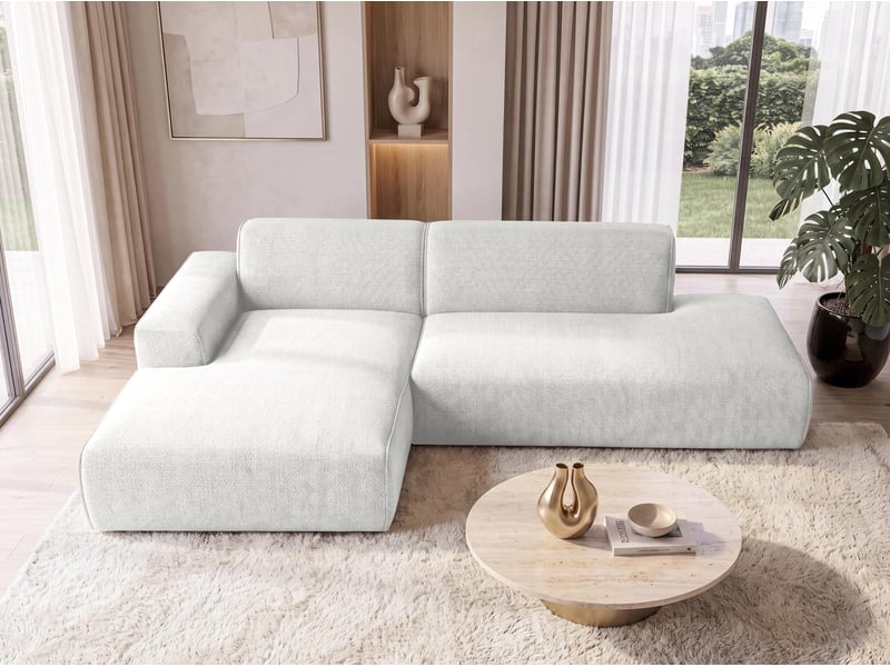  Canapé d'angle moderne didim duo, 288 cm, blanc, en chenille g Didim Duo - Conforama B
