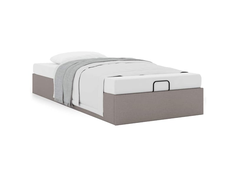  Lit simple- lit adulte -  cadre de lit ottoman sans matelas taupe 100x200 cm tissu  - Conforama C