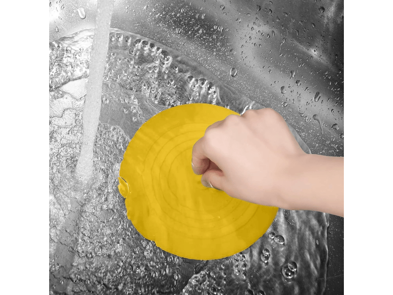  Grand bouchon de vidange jaune en silicone — adapté aux douches, baignoires et éviers — 1 pièce  - Conforama D