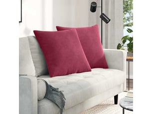 Lot de 2 coussins de canapé, coussins décoratifs bordeaux 80 x 80 cm cf59035