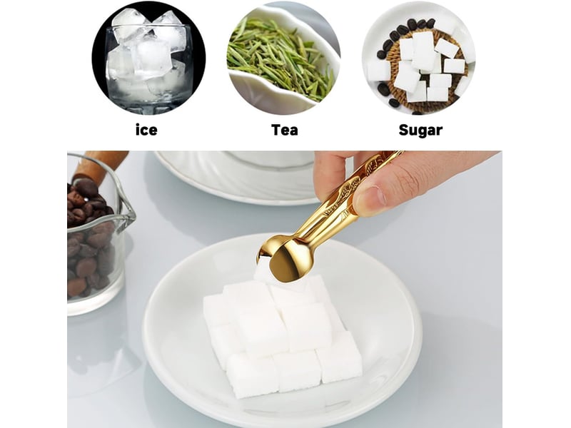  Lot de 2 pinces à glaçons avec gravure rose, pinces en acier inoxydable, outils de cuisine, outils de serrage, pinces alimentaires durables, 11cm NO Commercial reference - Conforama E