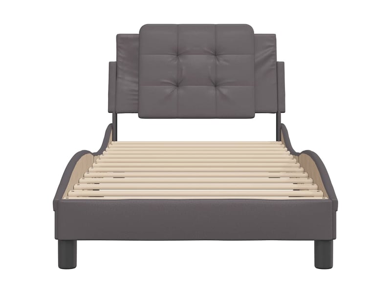  Lit simple- lit adulte -  cadre de lit sans matelas zadar gris 100x200 cm similicuir  - Conforama C
