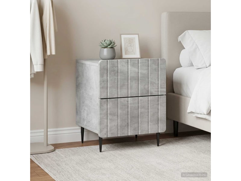 Table de chevet - cabinet de chevet - table de nuit 2 pièces gris béton 43 x 34,5 x 49,5 cm - Conforama C