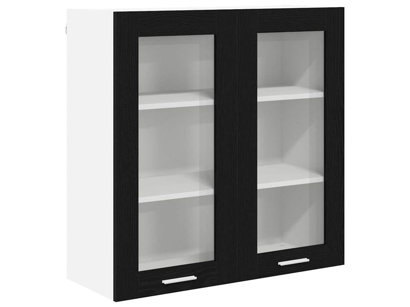  Meuble de rangement, armoire suspendue chêne noir 80x31x80cm bois d'ingénierie shl6652  - Conforama A