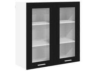 Meuble de rangement, armoire suspendue chêne noir 80x31x80cm bois d'ingénierie shl6652