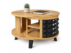 Table basse ovale coloris bicolore MEUBLIV - 80 cmx85.2 cm