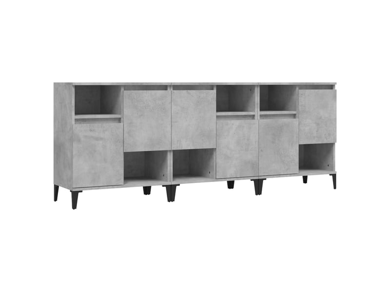  Buffets 3 pcs - bahut - meuble de rangement gris béton 60x35x70 cm bois d'ingénierie  - Conforama A