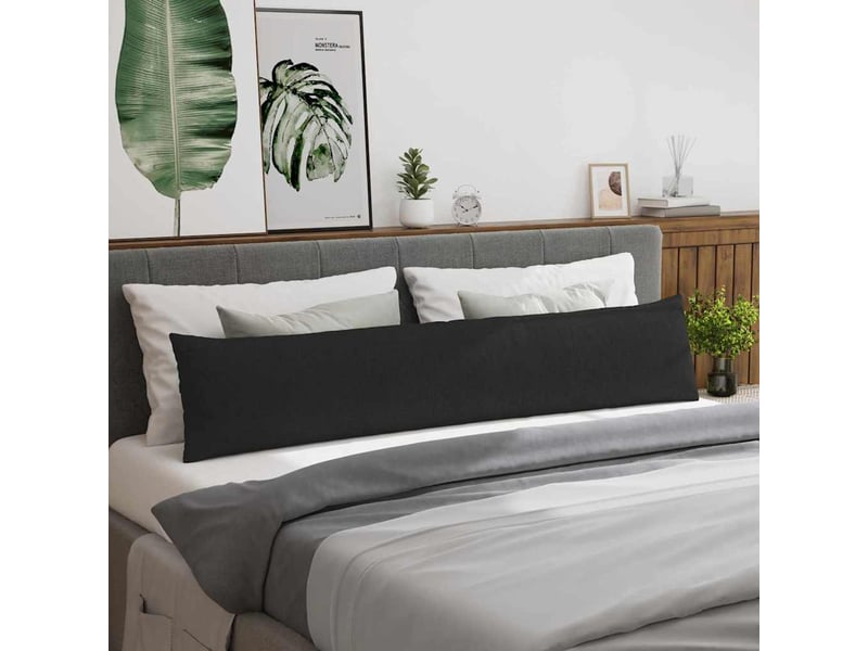  Lot de 2 coussins de canapé, coussins décoratifs tissu noir 200 x 40 cm cf58910  - Conforama D