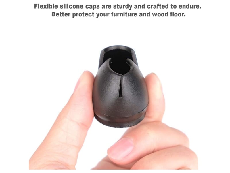  24 pcs de coussinets de protection de jambe de chaise en silicone au sol, tasses de meubles avec coussinets en feutre  - Conforama C