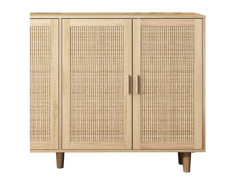  Buffet en panneau de particules naturel, 4 portes, 158 x 40 x 88 cm  - Conforama R