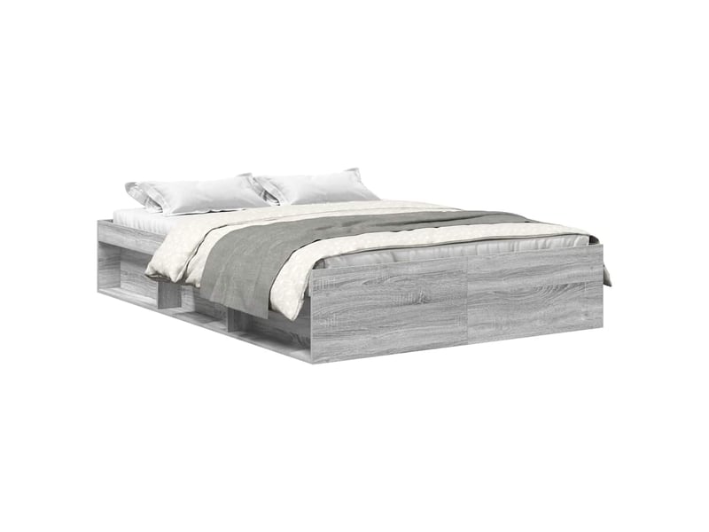  Lit double- lit adulte -  cadre de lit sans matelas sonoma gris 135x190 cm  - Conforama A