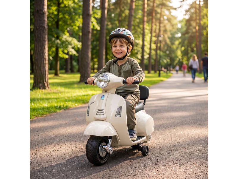  Mini vespa gts 6v pour enfants, moto électrique blanche  - Conforama C