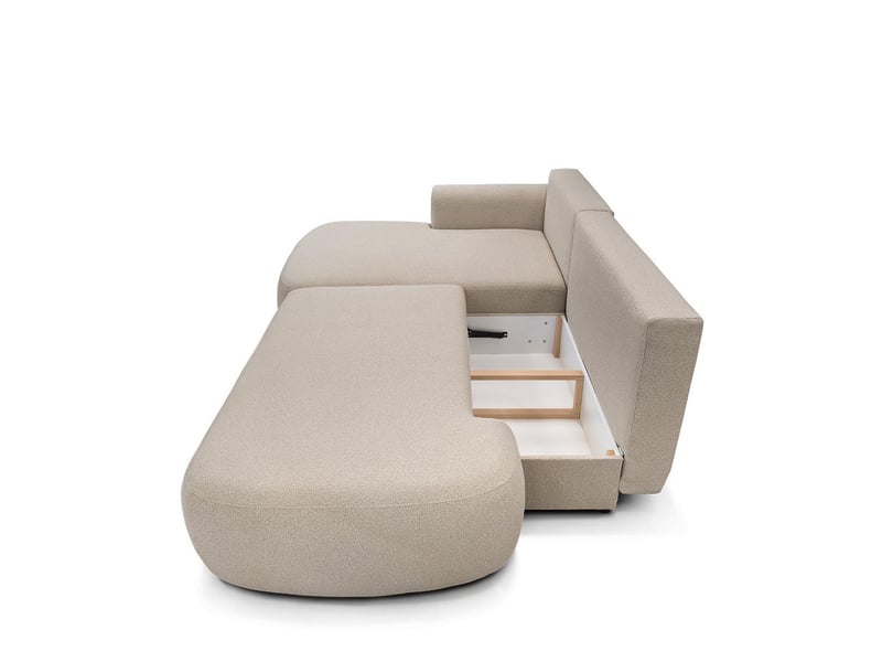 Canapé molino convertible 4 places angle gauche beige laine bouclée 3CA61.LO.4AC.G.05 - Conforama E