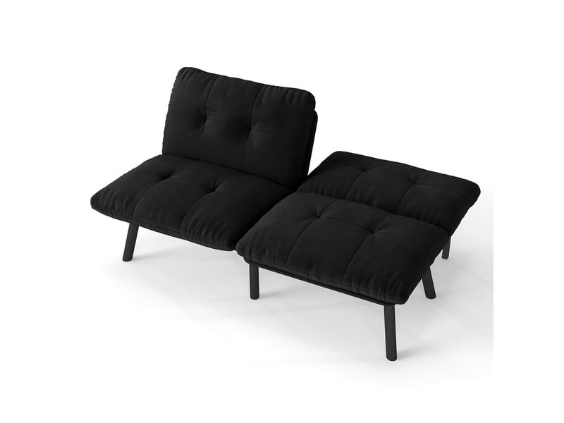 Canapé convertible, canapé-lit, 2 places, noir, pliable, design moderne, mobilier pour espace de vie, pour salon et séjour - Conforama R