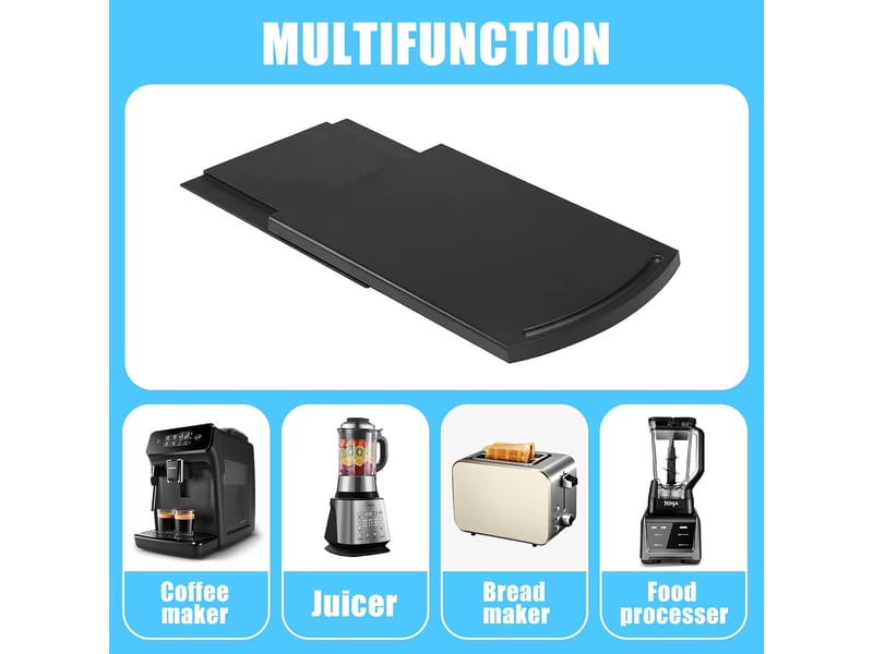 1 pièces plateau à café coulissant, tapis de machine à café coulissant,pour petits appareils de cuisine cafetière, grille-pain, presse-agrumes,mixeur - Conforama E