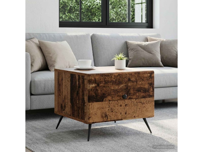 Table basse - table de salon - table à thé bois ancien 49 x 50 x 40 cm bois d'ingénierie - Conforama B