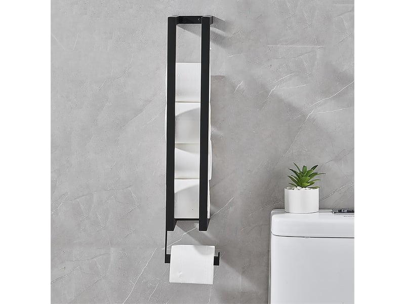 Porte-papier toilette, support de rangement pour papier toilette, porte-papier toilette mural en acier inoxydable - Conforama E