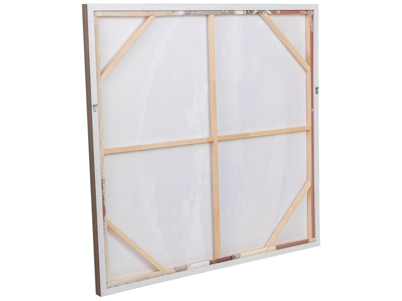 Tableau peint à la main avec cadre en bois doré 103x4x103h cm  - Conforama D