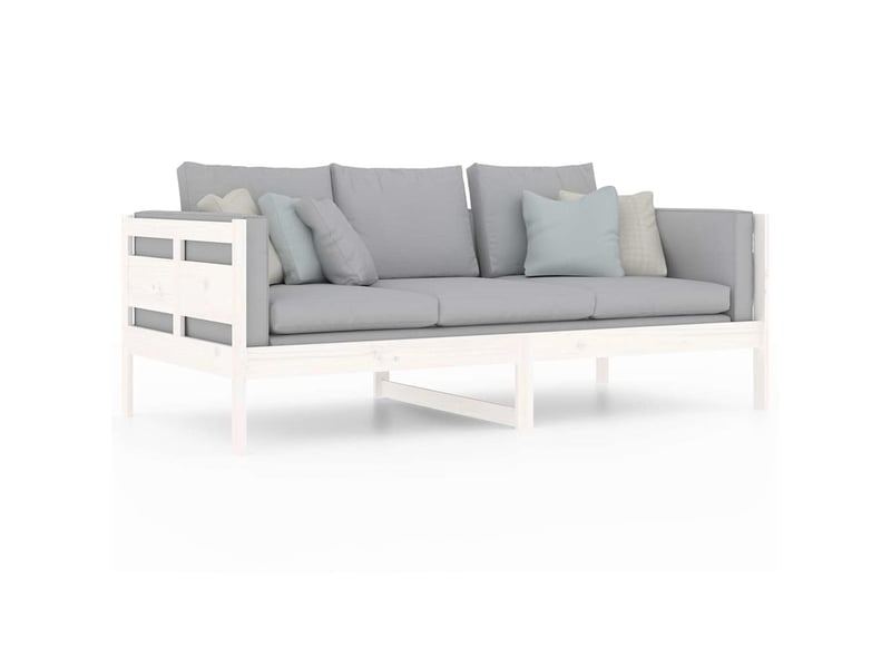  Lit simple- lit adulte -  lit de jour sans matelas blanc bois de pin massif 90x190 cm  - Conforama D