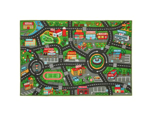 Tapis de jeu pour bébé, tapis de sol antidérapant, motif de route de la ville, 200 x 150 cm, multicolore