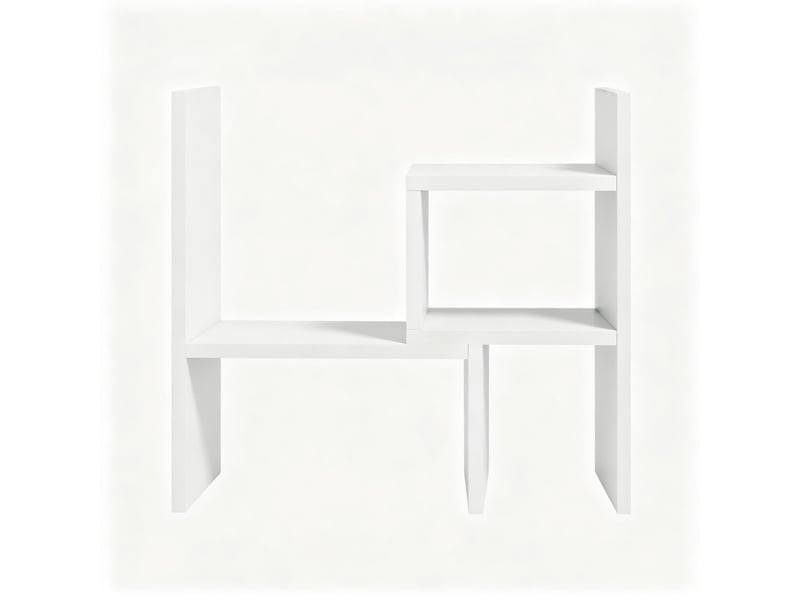  Lot de 2 étagères de bureau modulables,mdf mélaminé,blanc  - Conforama D