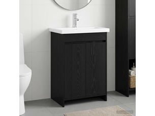 Ensemble de mobilier de salle de bain chêne noir shl2007