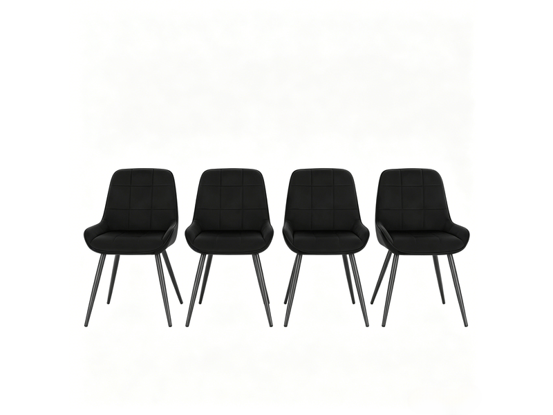  Chaise de cuisine 4 pièces à assise rembourrée haute chaises d'appoint fonctionnelles style élégant  - Conforama E