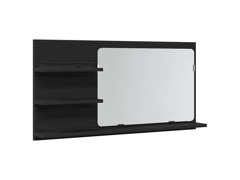  Armoire de salle de bain avec miroir en chêne noir 90x11x45cm bois d'ingénierie  - Conforama A