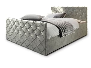 Lit avec rangement 180x200 cm <strong>MASSENO</strong> <strong></strong> coloris gris
